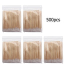 500pcs Wooden Cotton Swabs Stick for Ears Cleaning Eyebrow Lips Eyeliner Tattoo Makeup Cosmetics Tools Jewelry Clean Sticks Buds