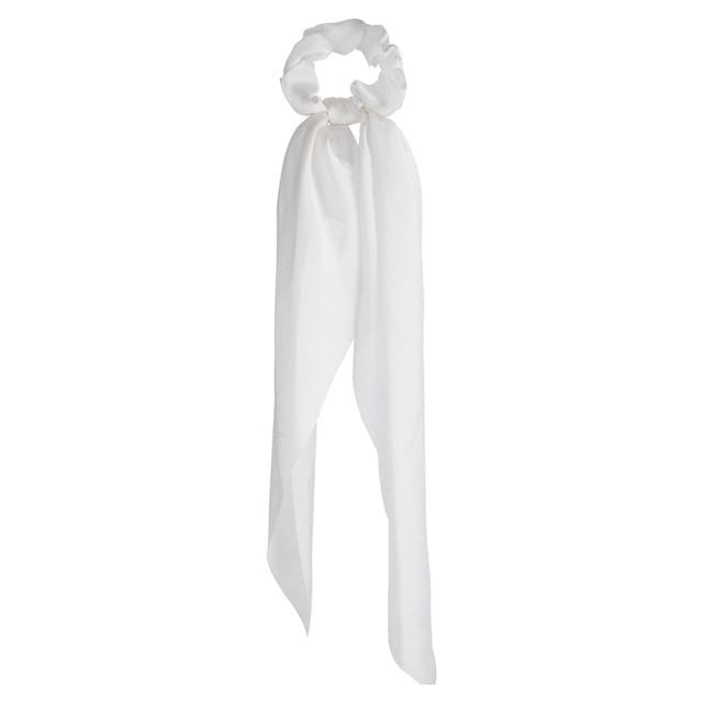 17KM Fashion Floral Print Scrunchies Solid Long Hair Ribbon For Women Ponytail Scarf Sweet Elastic Hair Band Hair Accessories