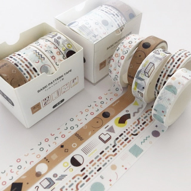 5pcs/set Printing Washi Tape Set Diy Masking Tape Cute Stickers School Suppliers Stationery Gift Presented By Kevin&Sasa Crafts
