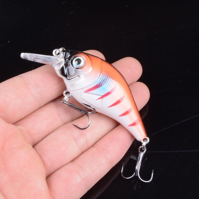 1pcs 7.5cm 10.2g Hard VIB Lures Fishing Minnow Bait Treble Hooks Sinking Crankbait Wobblers Fishing Tackle 3DEyes