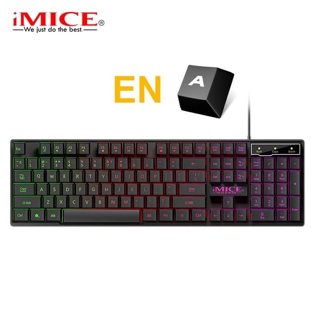 Gaming keyboard Wired Gaming Mouse Kit 104 Keycaps With RGB Backlight Russian keyboard Gamer Ergonomic Silent Mause For Laptop