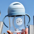 250ML Cartoon Baby Feeding Bottle Infant Children Drinking Bottle Kids PP Non-spill Portable Straw Water Bottle Drinkware