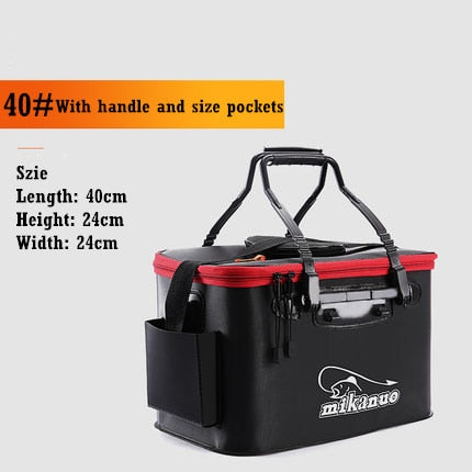 DKSAHEMTB EVA Portable Fishing Bag Folding Thicken Live Fishing Box Tank Bucket Camping Fishing Tackle Fishbox Storage Bag MJ