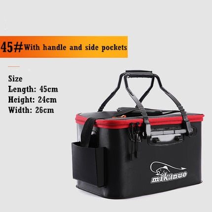 DKSAHEMTB EVA Portable Fishing Bag Folding Thicken Live Fishing Box Tank Bucket Camping Fishing Tackle Fishbox Storage Bag MJ