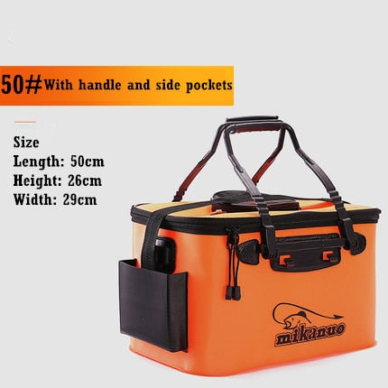 DKSAHEMTB EVA Portable Fishing Bag Folding Thicken Live Fishing Box Tank Bucket Camping Fishing Tackle Fishbox Storage Bag MJ