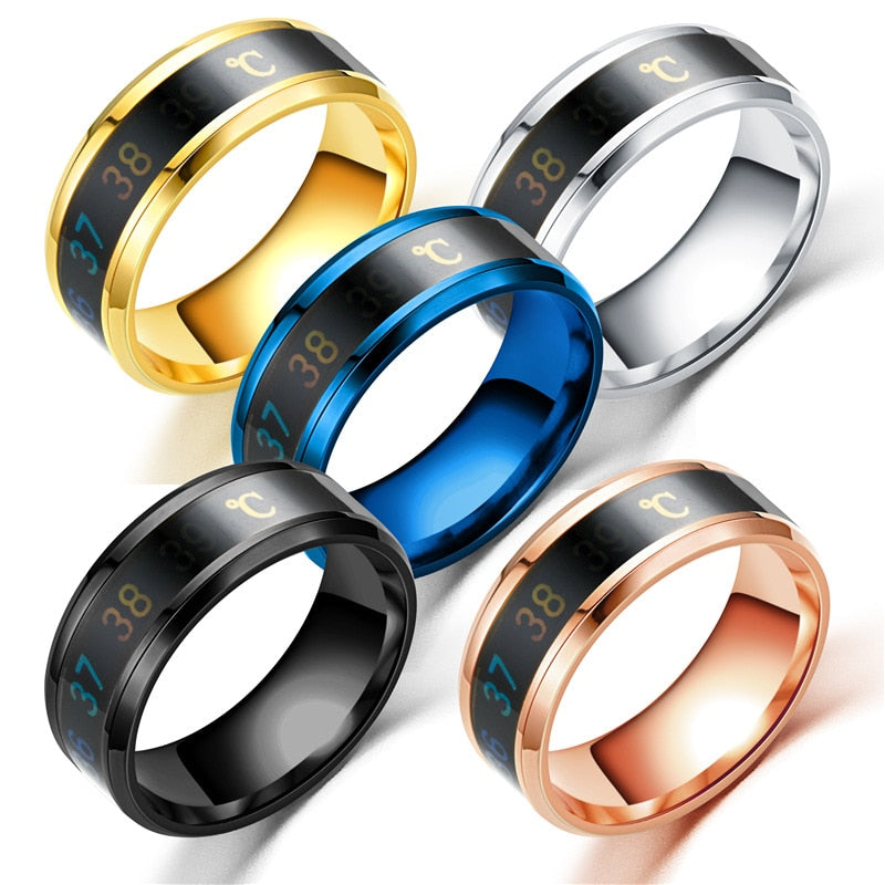 FACEINS Magic Ring  For Women and Man Temperature Displays Smart Rings Personality Titanium Steel Finger Jewelry Accessories