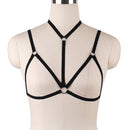 JLX.HARNESS Pentagram Bondage Body Harness Lingerie Goth Crop Tops Cage  Lingerie Harness Belt Harness Bra Rave Wear for Women