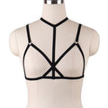JLX.HARNESS Pentagram Bondage Body Harness Lingerie Goth Crop Tops Cage  Lingerie Harness Belt Harness Bra Rave Wear for Women