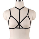 JLX.HARNESS Pentagram Bondage Body Harness Lingerie Goth Crop Tops Cage  Lingerie Harness Belt Harness Bra Rave Wear for Women