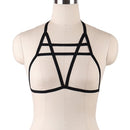 JLX.HARNESS Pentagram Bondage Body Harness Lingerie Goth Crop Tops Cage  Lingerie Harness Belt Harness Bra Rave Wear for Women