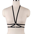 JLX.HARNESS Pentagram Bondage Body Harness Lingerie Goth Crop Tops Cage  Lingerie Harness Belt Harness Bra Rave Wear for Women