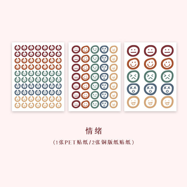 Mohamm 3Pcs Summer Series Ins Hand Account Decoration Sticker Creative Scrapbooking Stationary School Supplies