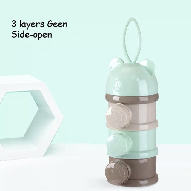 3 / 4 layers Bear Style Portable Baby Food Storage Box Essential Cereal Infant Milk Powder Box Toddle Snacks Container ZXH