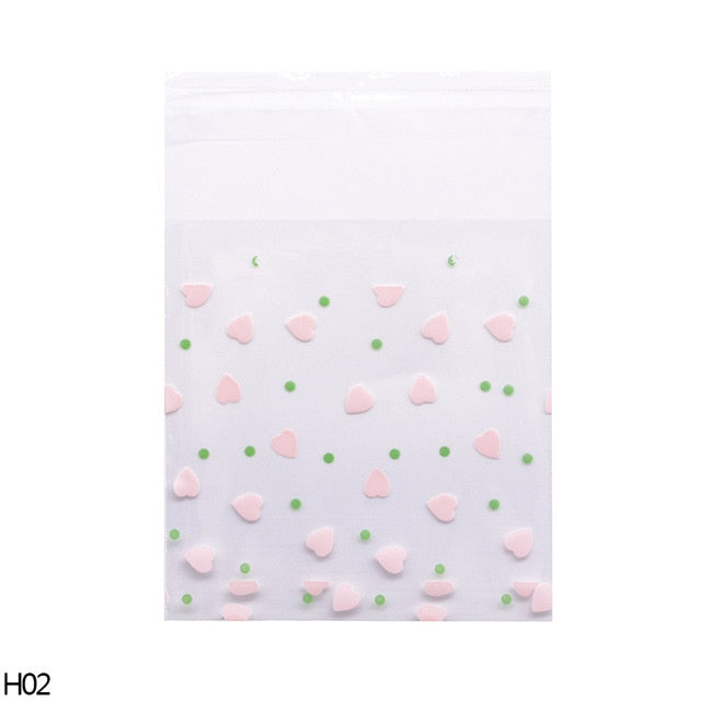 50/100pcs Heart Clear Candy Bag Transparent Plastic Bag Cookie OPP Bag For Wedding Birthday Party Deco DIY Gift Packaging Pouch