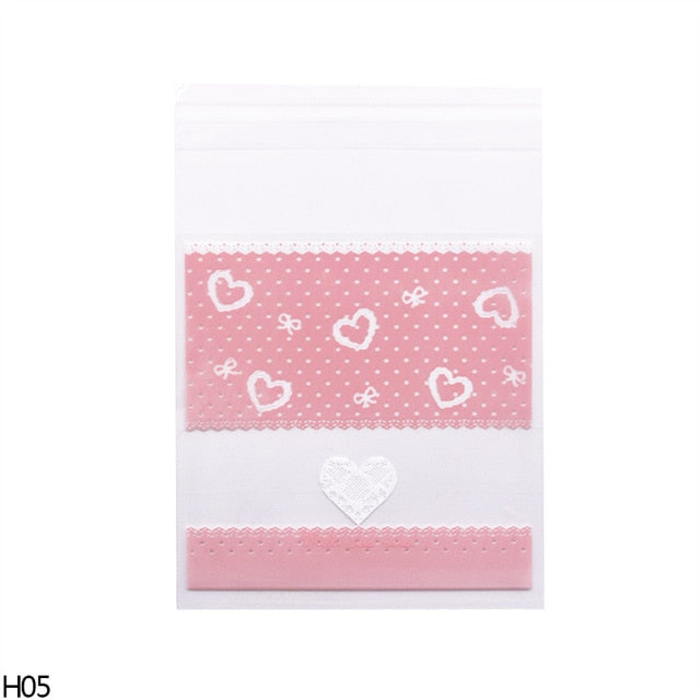 50/100pcs Heart Clear Candy Bag Transparent Plastic Bag Cookie OPP Bag For Wedding Birthday Party Deco DIY Gift Packaging Pouch