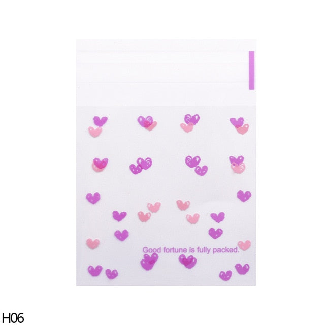 50/100pcs Heart Clear Candy Bag Transparent Plastic Bag Cookie OPP Bag For Wedding Birthday Party Deco DIY Gift Packaging Pouch