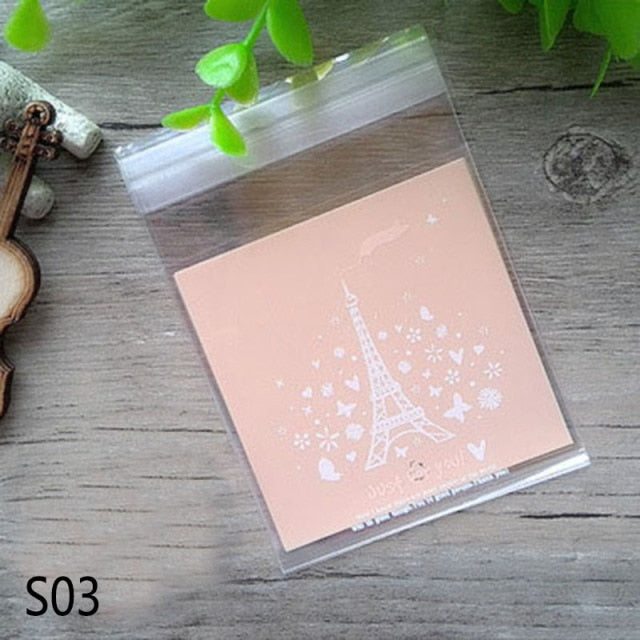 50/100pcs Heart Clear Candy Bag Transparent Plastic Bag Cookie OPP Bag For Wedding Birthday Party Deco DIY Gift Packaging Pouch