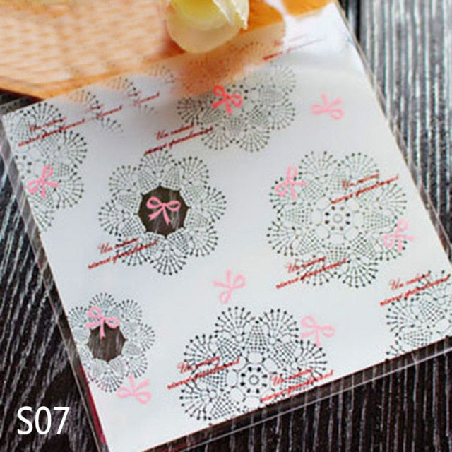 50/100pcs Heart Clear Candy Bag Transparent Plastic Bag Cookie OPP Bag For Wedding Birthday Party Deco DIY Gift Packaging Pouch