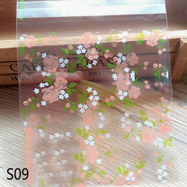 50/100pcs Heart Clear Candy Bag Transparent Plastic Bag Cookie OPP Bag For Wedding Birthday Party Deco DIY Gift Packaging Pouch