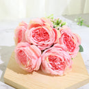 Best Selling Beautiful Rose Peony Artificial Silk Flowers Small White Bouquet Home Party Winter Wedding Decoration Fake Flowers