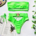 Mossha Hollow out White swimwear women High waist bikini 2020 Mujer Metal Buckle belt swimsuit women biquini female bathing suit