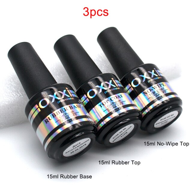 oxxi Latest 15ml Nail Rubber Base Coat Semi Permanant UV Gel Varnishes Primer for Nails Matte Top Coat Nail Art Base Top Gellak