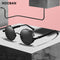 HOOBAN Classic Steampunk Sunglasses Men Women Retro Gothic Round Male's Glasses Fashion Metal Driving Goggle UV400