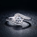 CC Trendy Jewelry S925 Rings For Women Cubic Zirconia Charms Bridal Wedding Engagement White Gold Color Ring Drop Shipping