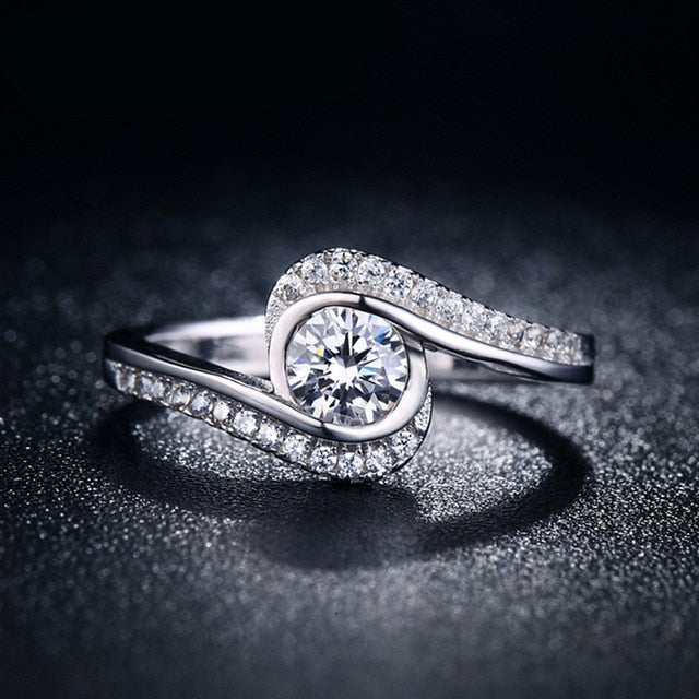 CC Trendy Jewelry S925 Rings For Women Cubic Zirconia Charms Bridal Wedding Engagement White Gold Color Ring Drop Shipping