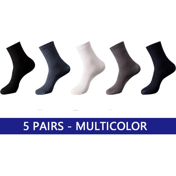 ZTOET Brand Men's Bamboo Fiber Socks New Black Business Breathable Deodorant Compression Socks Men Long Socks Big Size EU38-48