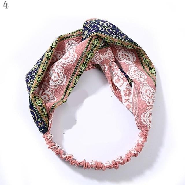 Fashion Women Girls Summer Bohemian Hair Bands Print Headbands Vintage Cross Turban Bandage Bandanas HairBands Hair Accessories