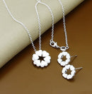 New Trendy 925 Sterling Silver Jewelry Sets Simple Fashion Insect Moon Round Ball Necklace Earrings Sets For Woman Gift