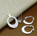 New Trendy 925 Sterling Silver Jewelry Sets Simple Fashion Insect Moon Round Ball Necklace Earrings Sets For Woman Gift
