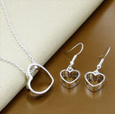 New Trendy 925 Sterling Silver Jewelry Sets Simple Fashion Insect Moon Round Ball Necklace Earrings Sets For Woman Gift