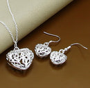 New Trendy 925 Sterling Silver Jewelry Sets Simple Fashion Insect Moon Round Ball Necklace Earrings Sets For Woman Gift