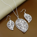 New Trendy 925 Sterling Silver Jewelry Sets Simple Fashion Insect Moon Round Ball Necklace Earrings Sets For Woman Gift