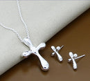 New Trendy 925 Sterling Silver Jewelry Sets Simple Fashion Insect Moon Round Ball Necklace Earrings Sets For Woman Gift