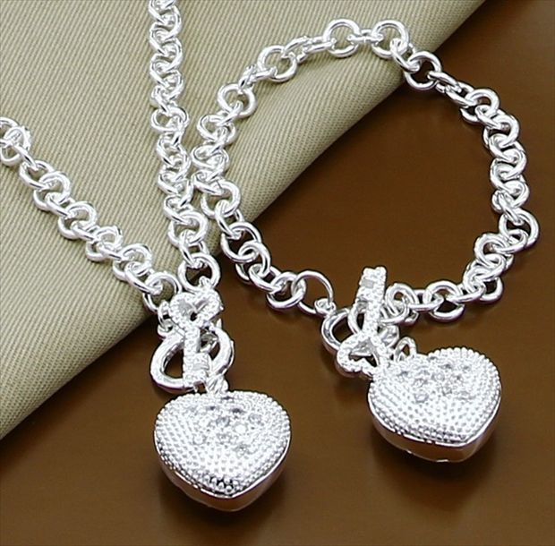 New Trendy 925 Sterling Silver Jewelry Sets Simple Fashion Insect Moon Round Ball Necklace Earrings Sets For Woman Gift