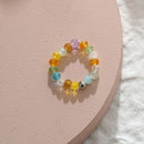 AOMU 2020 Fashion Crystal Beaded Rings Cute Minimalist Coloful Beads Geometric Stacked Fine Rings for Women Party Gift Jewelry