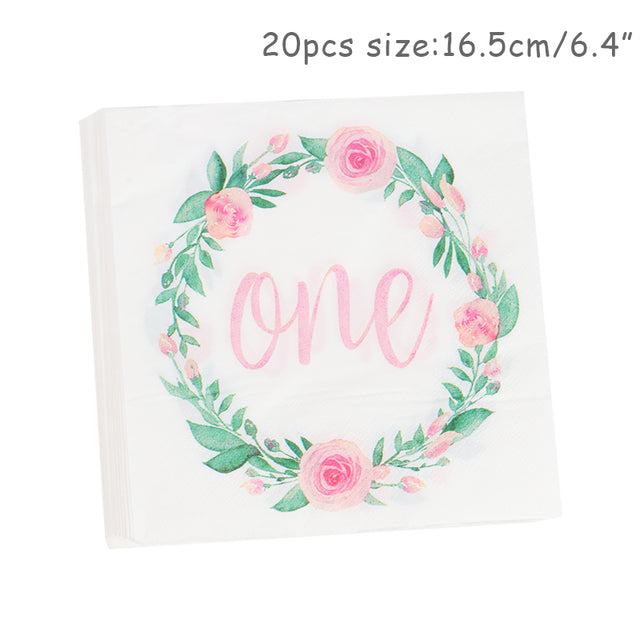 WEIGAO 1pcs 1 2 3 Birthday Caps Flower Crown 1st Birthday Hat Newborn Baby Birthday Headband 1 Year Birthday Party Decorations