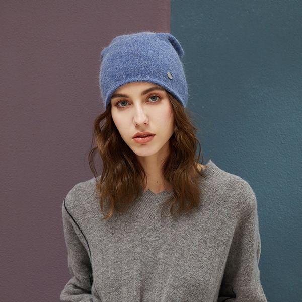 Female Beanies Rabbit Hair Winter Hats For Women Casual Autumn Knitted Beanie Girl Fashion High Quality Bonnet Cap Soft Wool Hat