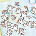 Cute cat Label Kawaii Diary Handmade Adhesive Paper Flake Japan Vintage box mini Sticker Scrapbooking  Stationery