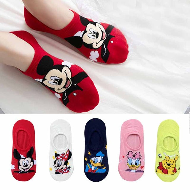 10 pieces = 5 pairs Korea Summer socks women Cartoon Animal bear mouse Socks Cute Funny Invisible cotton Ankle Socks Size 35-41