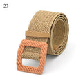 Vintage Boho Braided Waist Belt Summer Solid Female Belt Round Wooden Smooth Buckle Fake Straw Wide Belts For Women Hot Sale