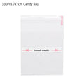 100Pcs Plastic Bags Thank you Cookie&Candy Bag Self-Adhesive For Wedding Birthday Party Gift Bag Biscuit Baking Packaging Bag