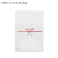 100Pcs Plastic Bags Thank you Cookie&Candy Bag Self-Adhesive For Wedding Birthday Party Gift Bag Biscuit Baking Packaging Bag