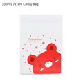 100Pcs Plastic Bags Thank you Cookie&Candy Bag Self-Adhesive For Wedding Birthday Party Gift Bag Biscuit Baking Packaging Bag