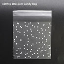 100Pcs Plastic Bags Thank you Cookie&Candy Bag Self-Adhesive For Wedding Birthday Party Gift Bag Biscuit Baking Packaging Bag