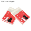 100Pcs Plastic Bags Thank you Cookie&Candy Bag Self-Adhesive For Wedding Birthday Party Gift Bag Biscuit Baking Packaging Bag