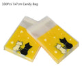 100Pcs Plastic Bags Thank you Cookie&Candy Bag Self-Adhesive For Wedding Birthday Party Gift Bag Biscuit Baking Packaging Bag